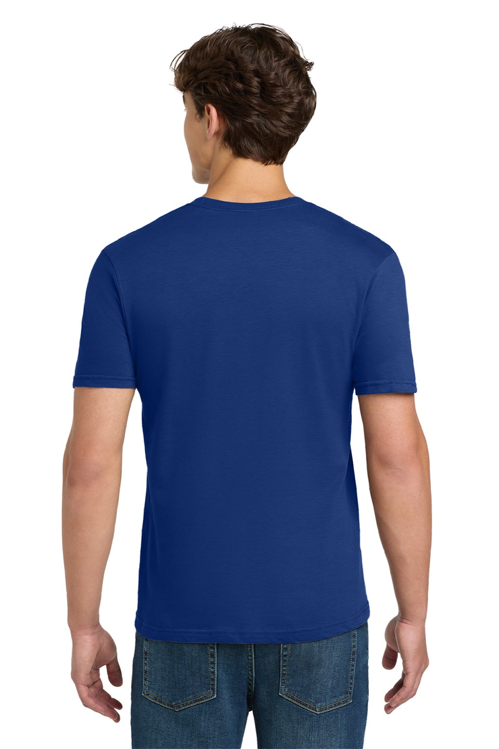 Gildan 64000 Mens Softstyle Short Sleeve Crewneck T-Shirt Fan Deep Royal Blue Model Back