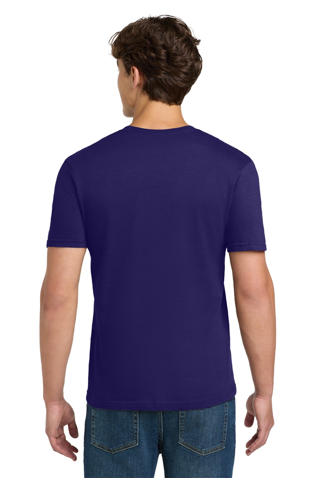 Gildan 64000 Mens Softstyle Short Sleeve Crewneck T-Shirt Fan Dark Purple Model Back
