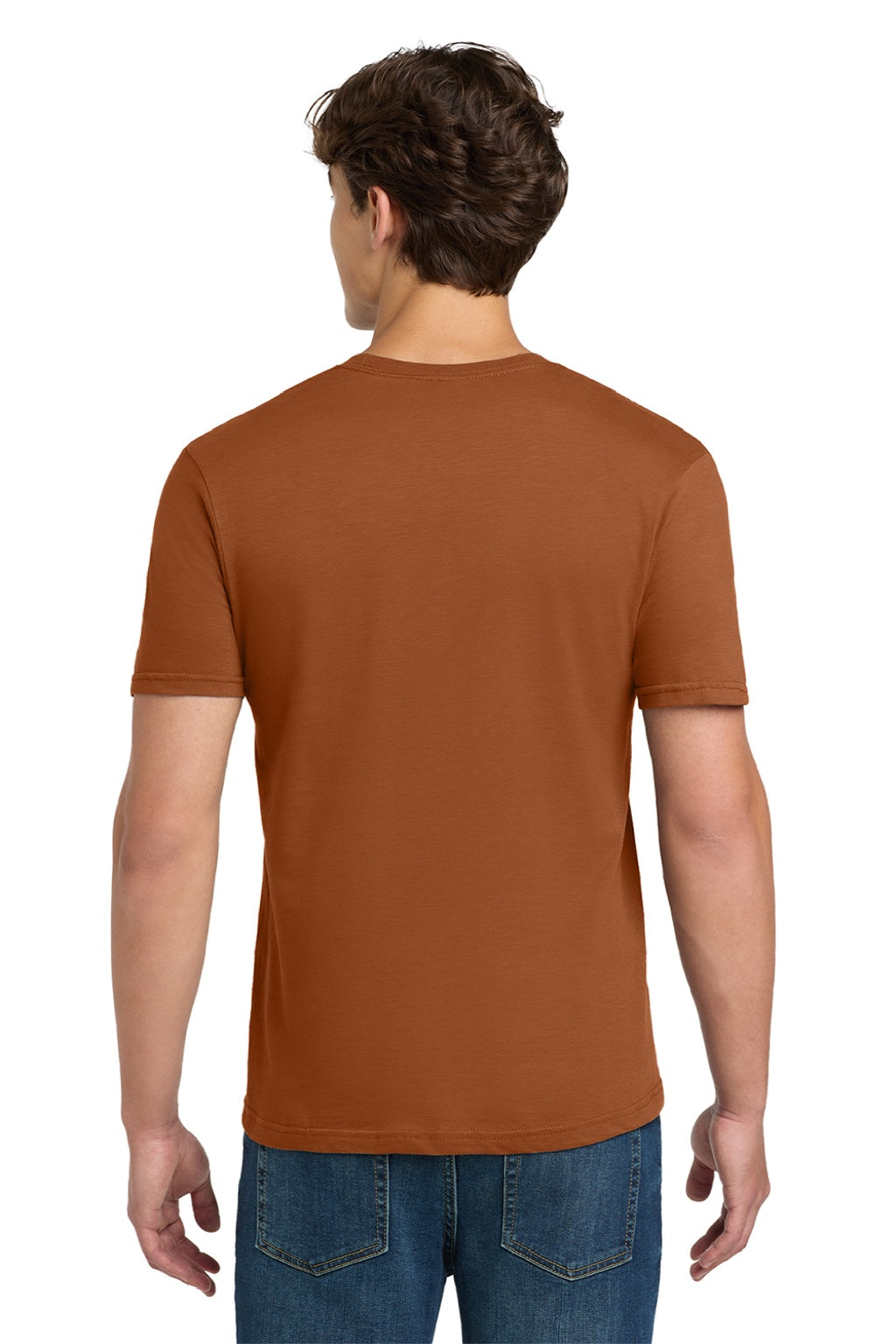 Gildan 64000 Mens Softstyle Short Sleeve Crewneck T-Shirt Fan Texas Orange Model Back