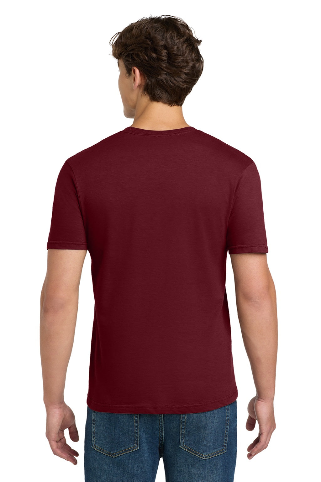 Gildan 64000 Mens Softstyle Short Sleeve Crewneck T-Shirt Garnet Red Model Back