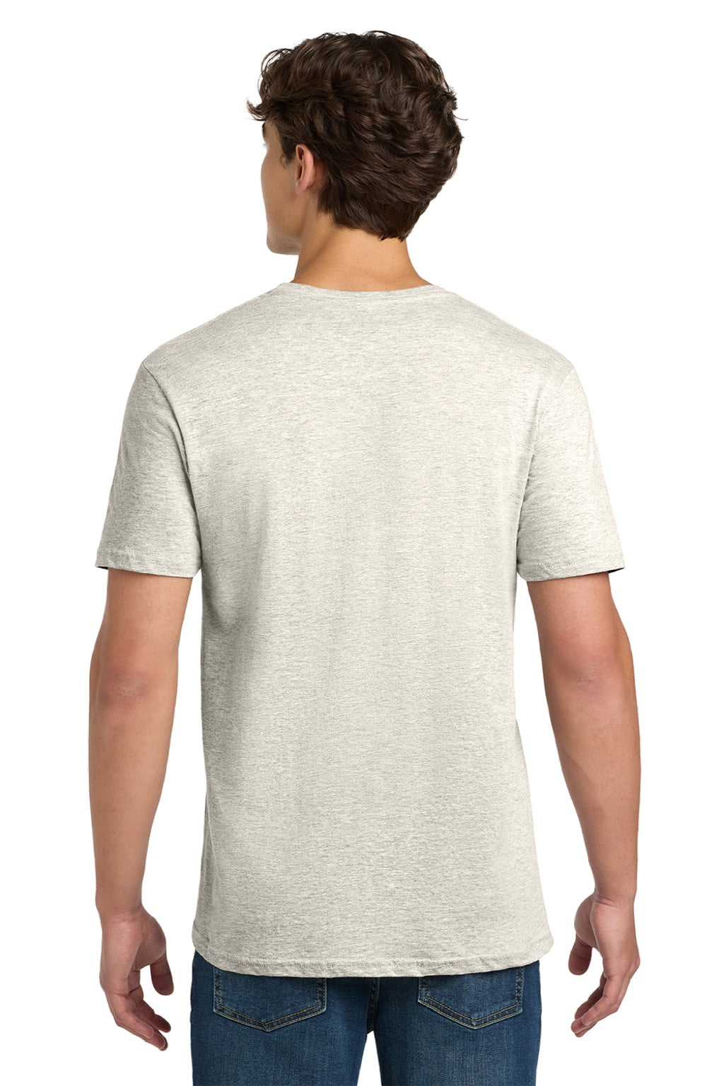 Gildan 64000 Mens Softstyle Short Sleeve Crewneck T-Shirt Heather Oatmeal Model Back