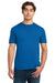 Gildan 64000 Mens Softstyle Short Sleeve Crewneck T-Shirt Neon Blue Model Front