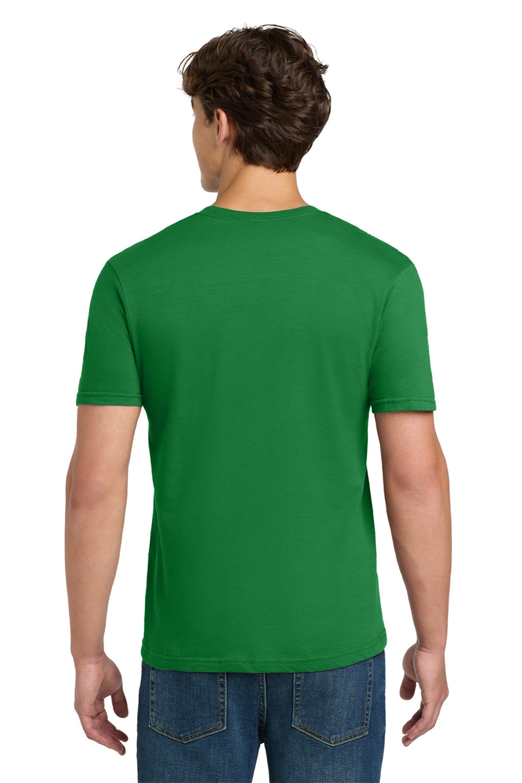 Gildan 64000 Mens Softstyle Short Sleeve Crewneck T-Shirt Turf Green Model Back