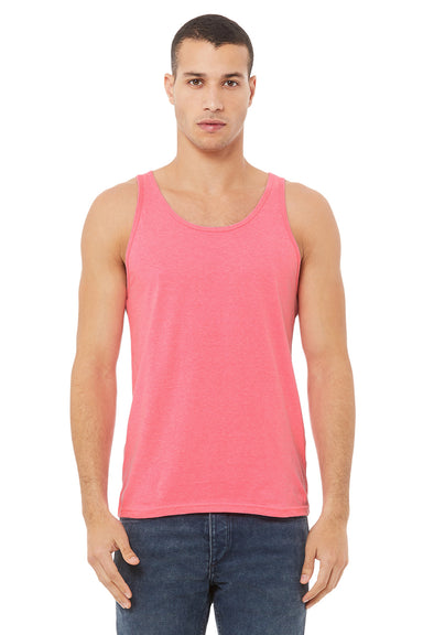 Bella + Canvas BC3480/3480 Mens Jersey Tank Top Neon Pink Model Front