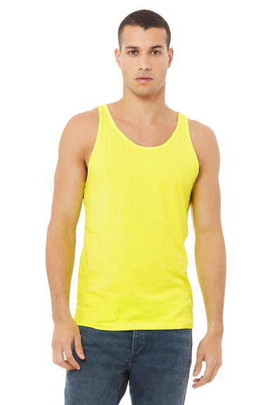 Bella + Canvas BC3480/3480 Mens Jersey Tank Top Neon Yellow Model Front