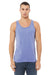Bella + Canvas 3484 Mens Jersey Tank Top Blue Model Front