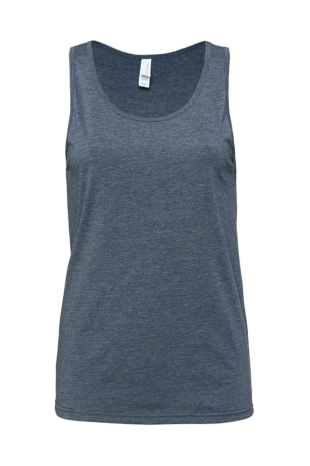 Bella + Canvas BC3480/3480 Mens Jersey Tank Top Heather Navy Blue Flat Front
