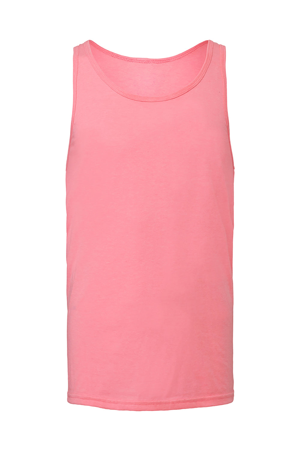 Bella + Canvas BC3480/3480 Mens Jersey Tank Top Neon Pink Flat Front
