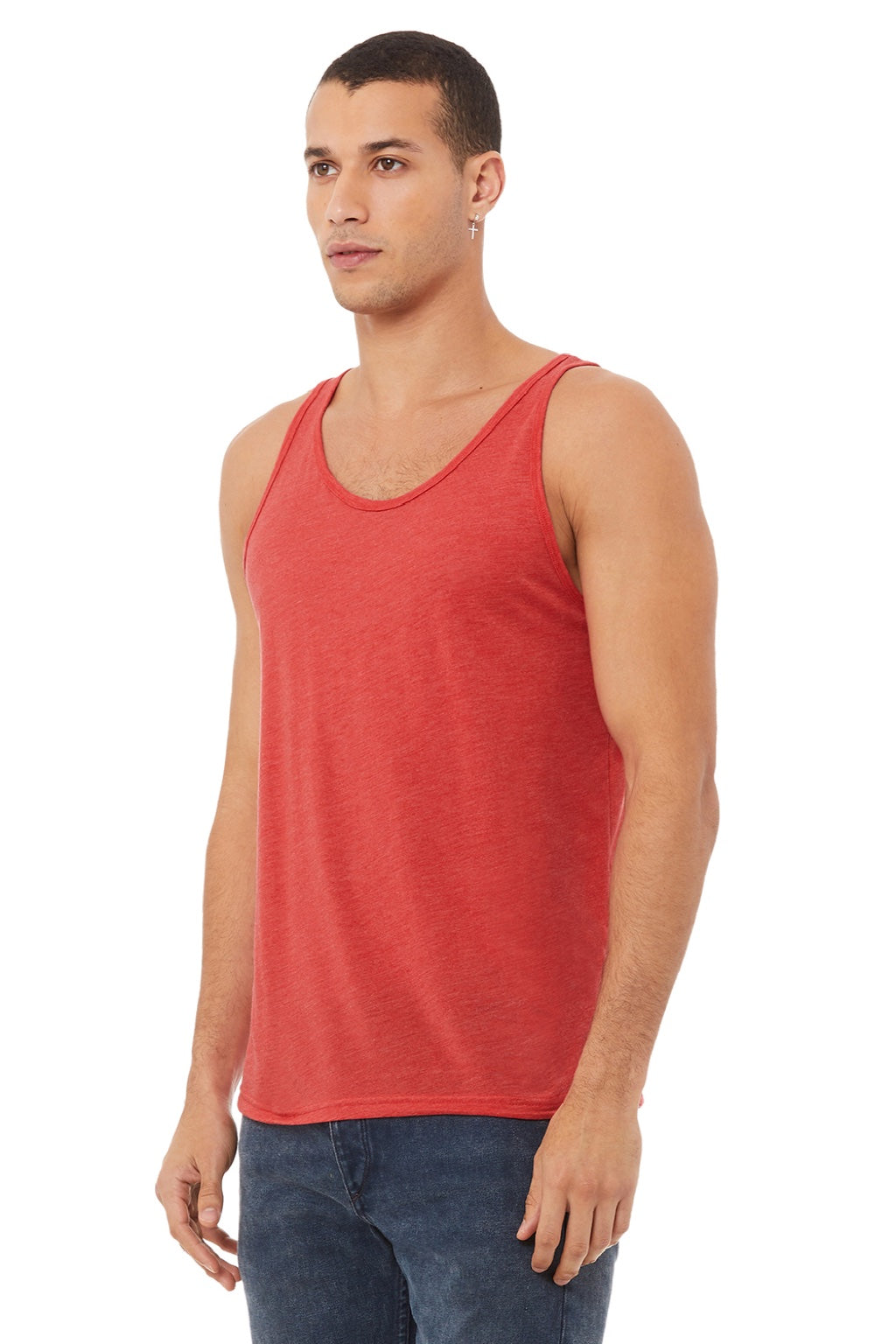 Bella + Canvas 3484 Mens Jersey Tank Top Red Model 3Q