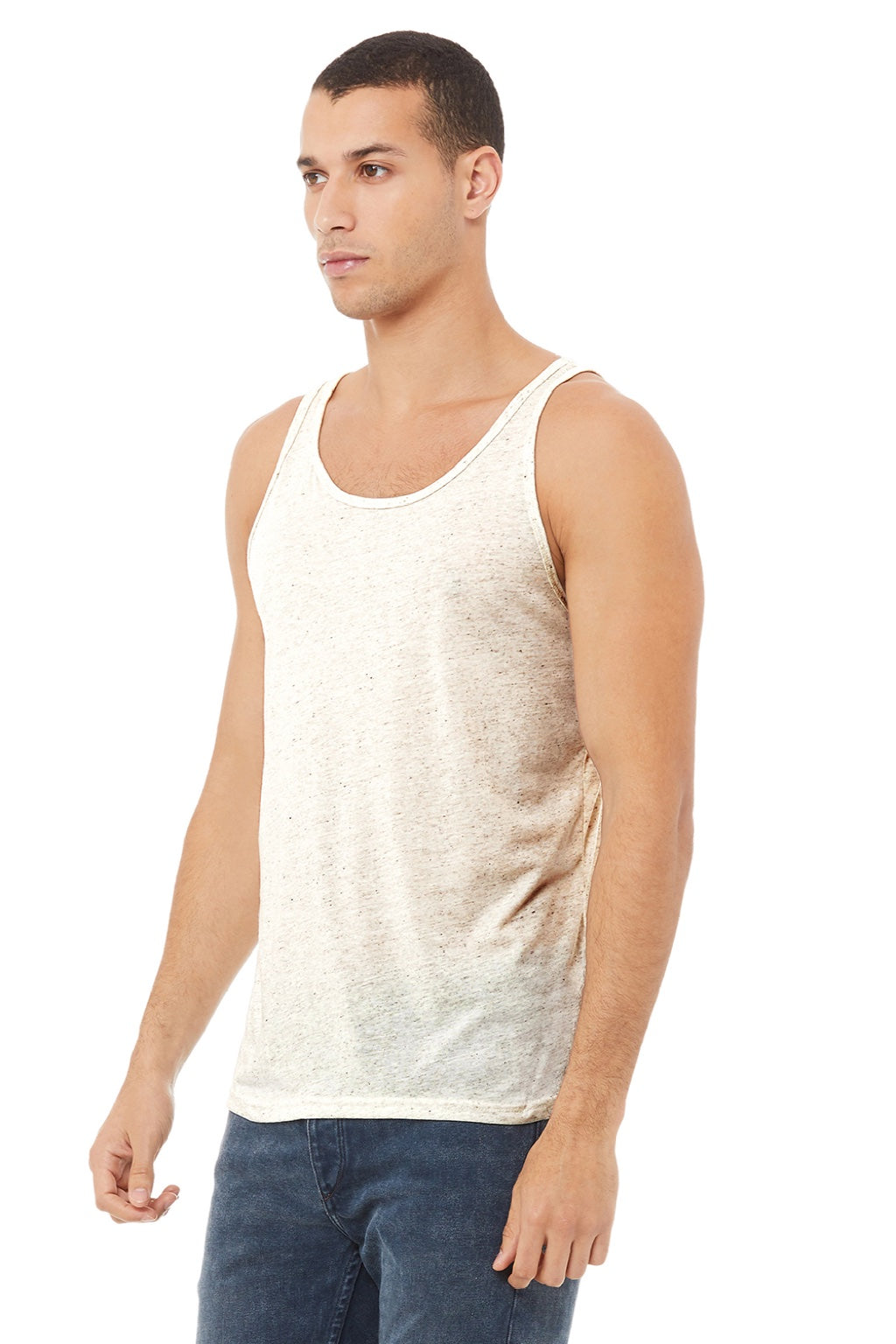 Bella + Canvas 3484 Mens Jersey Tank Top Oatmeal Model 3Q