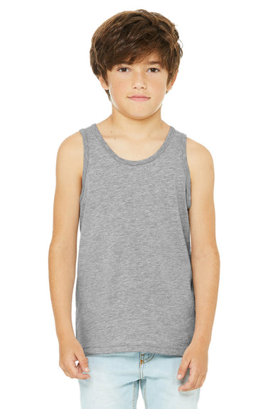 Bella + Canvas 3480Y Youth Jersey Tank Top Heather Grey Model Front