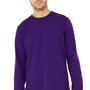 Bella + Canvas Mens Jersey Long Sleeve Crewneck T-Shirt - Team Purple