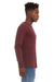 Bella + Canvas BC3501/3501 Mens Jersey Long Sleeve Crewneck T-Shirt Maroon Model Side