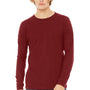 Bella + Canvas Mens Jersey Long Sleeve Crewneck T-Shirt - Cardinal Red