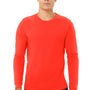 Bella + Canvas Mens Jersey Long Sleeve Crewneck T-Shirt - Poppy Red