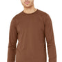 Bella + Canvas Mens Jersey Long Sleeve Crewneck T-Shirt - Chestnut Brown