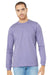 Bella + Canvas BC3501/3501 Mens Jersey Long Sleeve Crewneck T-Shirt Dark Lavender Purple Model Front