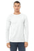 Bella + Canvas BC3501/3501 Mens Jersey Long Sleeve Crewneck T-Shirt Ash Grey Model Front