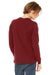 Bella + Canvas BC3501/3501 Mens Jersey Long Sleeve Crewneck T-Shirt Cardinal Red Model Back