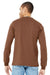 Bella + Canvas BC3501/3501 Mens Jersey Long Sleeve Crewneck T-Shirt Chestnut Brown Model Back