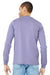 Bella + Canvas BC3501/3501 Mens Jersey Long Sleeve Crewneck T-Shirt Dark Lavender Purple Model Back