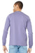 Bella + Canvas BC3501/3501 Mens Jersey Long Sleeve Crewneck T-Shirt Dark Lavender Purple Model Back