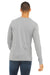 Bella + Canvas BC3513/3513 Mens Jersey Long Sleeve Crewneck T-Shirt Heather Grey Model Back
