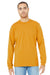 Bella + Canvas BC3501/3501 Mens Jersey Long Sleeve Crewneck T-Shirt Mustard Yellow Model Front
