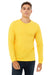 Bella + Canvas BC3501CVC/3501CVC Mens CVC Long Sleeve Crewneck T-Shirt Heather Yellow Gold Model Front