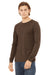 Bella + Canvas BC3501CVC/3501CVC Mens CVC Long Sleeve Crewneck T-Shirt Heather Brown Model 3Q