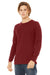 Bella + Canvas BC3501/3501 Mens Jersey Long Sleeve Crewneck T-Shirt Cardinal Red Model 3Q