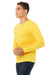 Bella + Canvas BC3501CVC/3501CVC Mens CVC Long Sleeve Crewneck T-Shirt Heather Yellow Gold Model 3Q