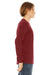 Bella + Canvas BC3501/3501 Mens Jersey Long Sleeve Crewneck T-Shirt Cardinal Red Model Side