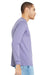 Bella + Canvas BC3501/3501 Mens Jersey Long Sleeve Crewneck T-Shirt Dark Lavender Purple Model Side