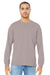 Bella + Canvas BC3501CVC/3501CVC Mens CVC Long Sleeve Crewneck T-Shirt Heather Pink Gravel Model Front
