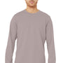 Bella + Canvas Mens CVC Long Sleeve Crewneck T-Shirt - Heather Pink Gravel