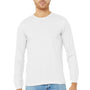 Bella + Canvas Mens CVC Long Sleeve Crewneck T-Shirt - Solid White