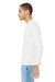 Bella + Canvas BC3501CVC Mens CVC Long Sleeve Crewneck T-Shirt Solid White Model Side
