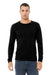 Bella + Canvas BC3501CVC/3501CVC Mens CVC Long Sleeve Crewneck T-Shirt Solid Black Model Front