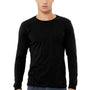 Bella + Canvas Mens CVC Long Sleeve Crewneck T-Shirt - Solid Black