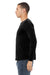 Bella + Canvas BC3501CVC/3501CVC Mens CVC Long Sleeve Crewneck T-Shirt Solid Black Model Side