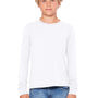 Bella + Canvas Youth Jersey Long Sleeve Crewneck T-Shirt - White