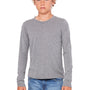 Bella + Canvas Youth Jersey Long Sleeve Crewneck T-Shirt - Grey
