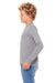 Bella + Canvas 3501Y Youth Jersey Long Sleeve Crewneck T-Shirt Grey Triblend Model Side