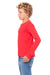 Bella + Canvas 3501Y Youth Jersey Long Sleeve Crewneck T-Shirt Red Model Side