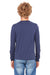 Bella + Canvas 3501Y Youth Jersey Long Sleeve Crewneck T-Shirt Navy Blue Model Back