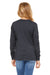 Bella + Canvas 3501Y Youth Jersey Long Sleeve Crewneck T-Shirt Heather Navy Blue Model Back