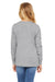 Bella + Canvas 3501Y Youth Jersey Long Sleeve Crewneck T-Shirt Heather Grey Model Back