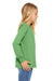 Bella + Canvas 3501Y Youth Jersey Long Sleeve Crewneck T-Shirt Green Triblend Model Side