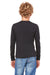Bella + Canvas 3513Y Youth Jersey Long Sleeve Crewneck T-Shirt Charcoal Black Model Back